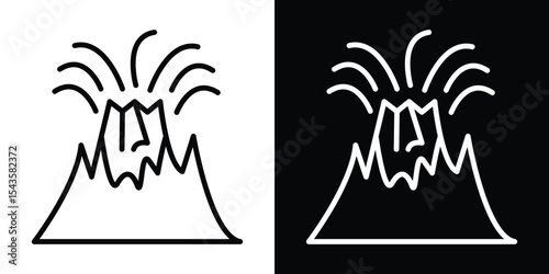 Volcano eruption icon filled flat sign concept for web design.