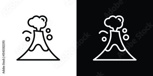 Volcano icon filled flat sign concept for web design.