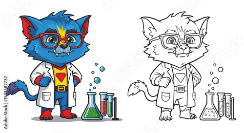Little Beast X-Men: Glasses, Lab Coat Over Superhero Uniform