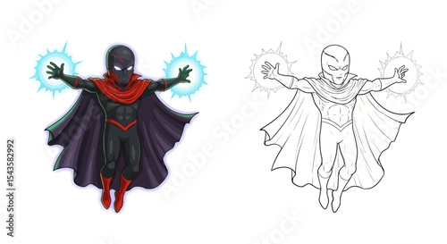 Mini Cloak Character: Floating in Mid-Air with Dark Power
