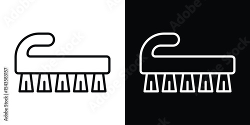 Washing brush icon filled flat sign concept for web design.