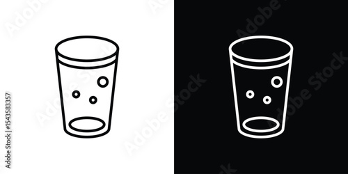 Water glass icon filled flat sign concept for web design.