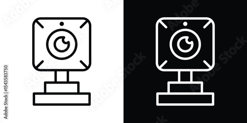 Web camera icon filled flat sign concept for web design.