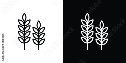 Wheat icon filled flat sign concept for web design.