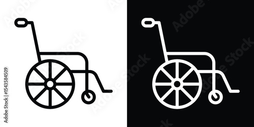 Wheelchair icon filled flat sign concept for web design.