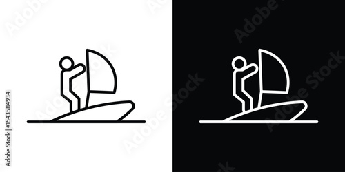 Windsurf icon filled flat sign concept for web design.