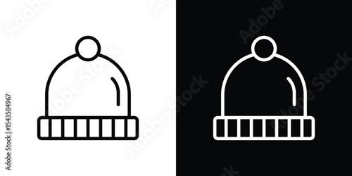 Winter hat icon filled flat sign concept for web design.