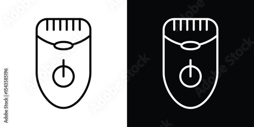 Woman electric epilator icon filled flat sign concept for web design.