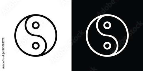Yin yang icon filled flat sign concept for web design.