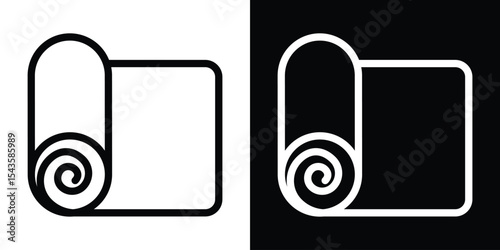 Yoga mat icon filled flat sign concept for web design.