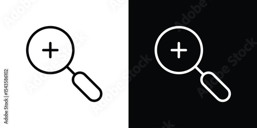 Zoom in icon filled flat sign concept for web design.