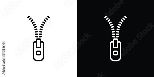 Zipper tool icon filled flat sign concept for web design.