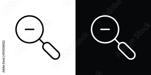 Zoom out icon filled flat sign concept for web design.