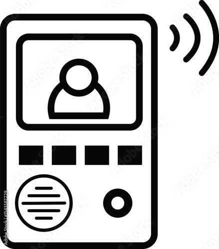 Intercom icon. Video intercom sign. Intercom device symbol. flat style.
