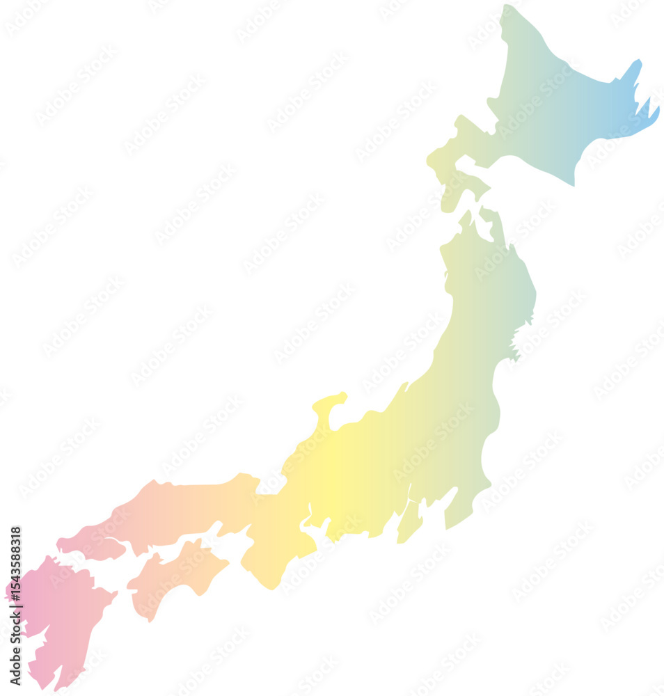Naklejka premium 日本地図