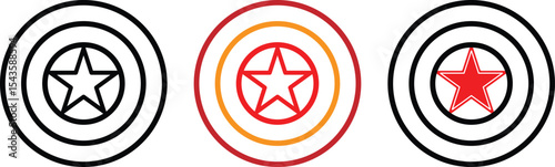 Captain American Shield Icon. Holiday Award Badge.