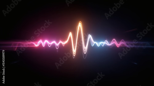 Colorful Glowing Waveform on Black Background