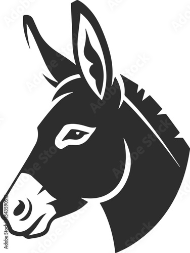 Donkey head icon looking left, donkey logo in black with large, distinctive donkey ears.