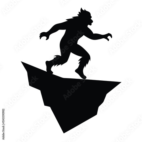 bigfoot silhouette with camouflage pattern fill