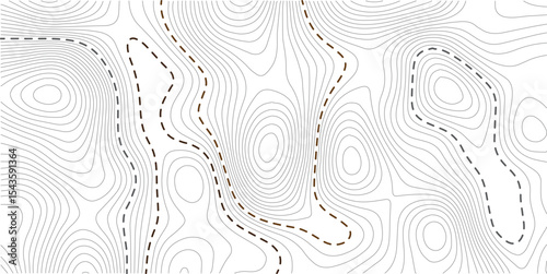 White wave paper curved reliefs abstract background, Abstract topographic contours map background, Topography map background. Vector geographic contour map