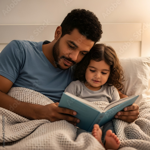 Father and Daughter Sharing a Bedtime Story A Tender Moment of Connection
