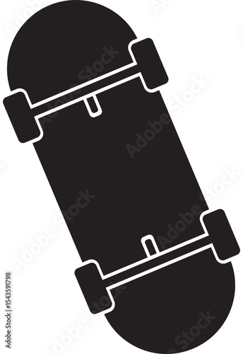 An abstract representation of a skateboard, isolated in a minimal studio setting, ideal for design applications and artistic concepts.