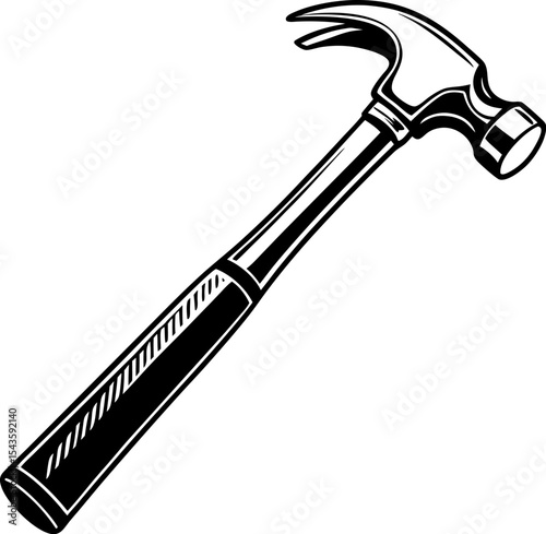 Claw hammer silhouette isolated on transparent background