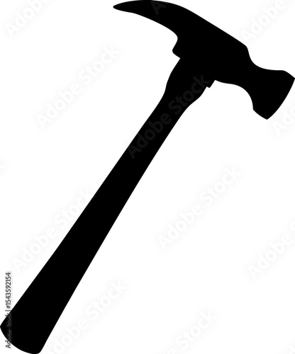 Claw hammer silhouette isolated on transparent background