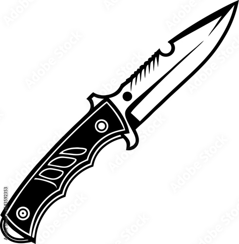 Folding knife silhouette graphic design isolated on transparent background
