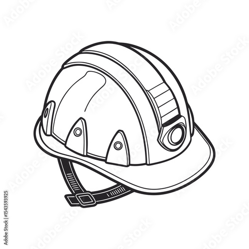 Outline illustration of a hard hat safety helmet protective gear