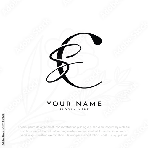 CS SC initial letter handwriting wedding logo design
