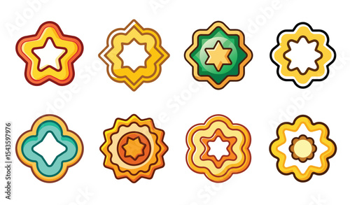 Colorful simple flat and minimalist cookie cutters shape.