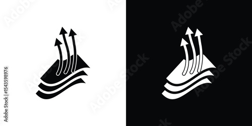 3 Breathable layers icon collection. line stroke icon. EPS 10