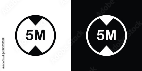 5 meter signs collection. line stroke icon. EPS 10
