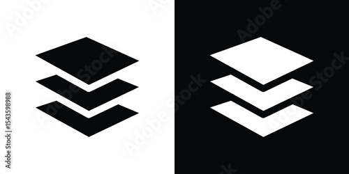 3 Layer icon collection. line stroke icon. EPS 10
