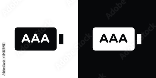 AAA battery icon collection. line stroke icon. EPS 10