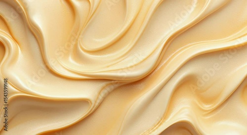 Luxurious swirling creamy textured background with smooth waves and light reflections