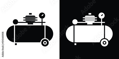 Air compressor icon collection. line stroke icon. EPS 10