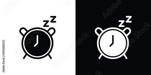 Alarm snooze icon collection. line stroke icon. EPS 10