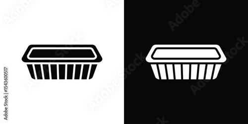 Aluminum foil food container icon collection. line stroke icon. EPS 10