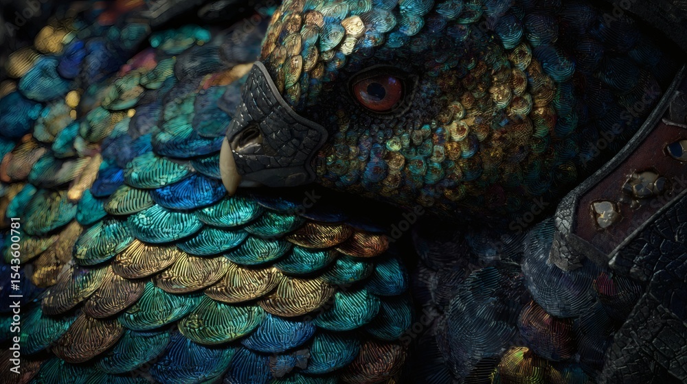 Obraz premium Detailed Bird Scale Artwork