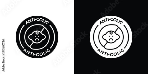 Anti colic baby cry icon collection. line stroke icon. EPS 10