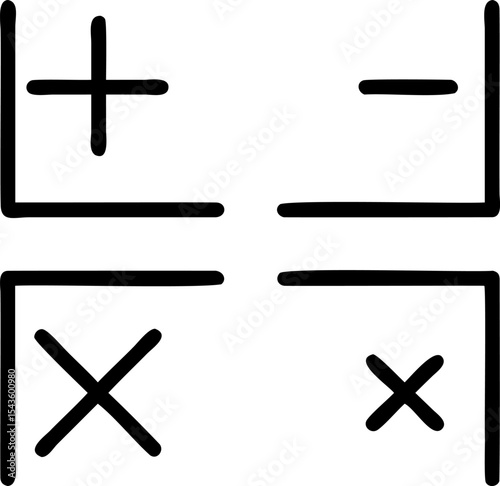 Black Calculator Icon Plus Minus Multiply Divide Symbols 1