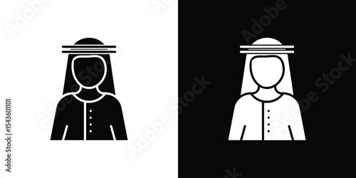 Arabic man icon collection. line stroke icon. EPS 10