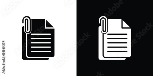 Attach document icon collection. line stroke icon. EPS 10