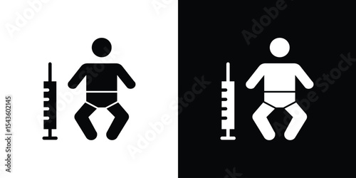 Baby Vaccination icon collection. line stroke icon. EPS 10