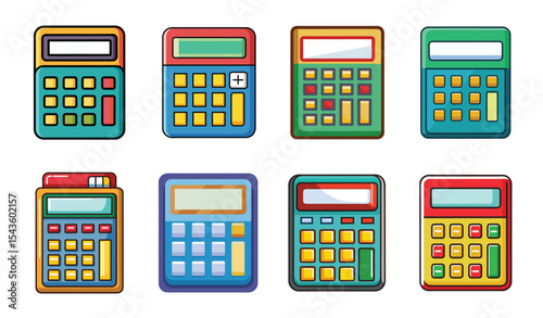 Set of colorful calculator vector icon, calculator vector illustration - simple illustration of calculator.