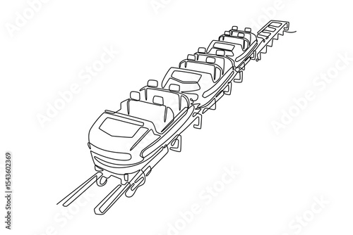 holiday on the rides concept. Single line draw design. Vector graphic illustration