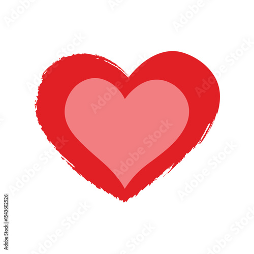 Watercolor Heart with Central Brush Texture