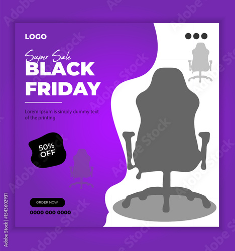 Chair for sale Black Friday Urban Modern Fashion Instagram Stories and Social Media Feed Post Banner Bundle